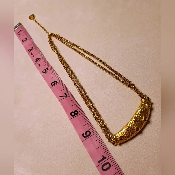 Givenchy Vintage G Logos Two Chain Necklace